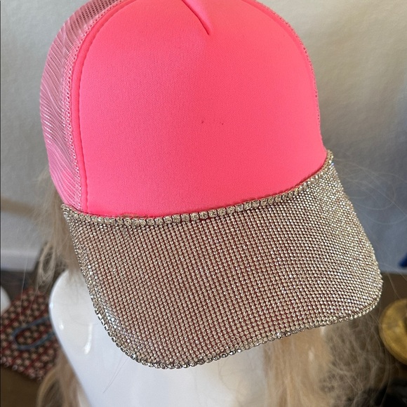 Pink and Silver Rhinestone Cap - Picture 3 of 4